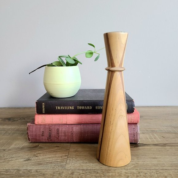 Midcentury wooden teak candleholder/candlestick. - Picture 1 of 7
